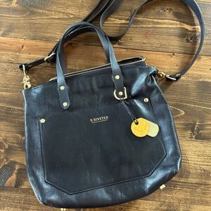 Retired R.Riveter Black Italian Leather Marcy Bag